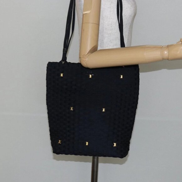 Salvatore Ferragamo Vala Shoulder Bag Nylon Black Gold Auth bs29122 - Picture 13 of 15